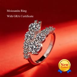 New Women's 1.0-5.5mm Full Moissanite Ring Shiny Wedding Eternal Ring 100% S925 Pure Silver Jewelry Classic Party Ring