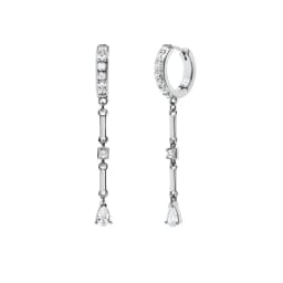 925 Sterling Silver Ear Needle Crystal Zircon Tassel Pendant Hoop Earrings Retro Small Fragrance Style High Jewelry Women Gifts