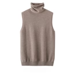 Women 100% Merino Wool Sleeveless Pullovers Turtleneck Sweater Waistcoat Wool Knitwear Spring Autumn Winter Fashion Vest Tops