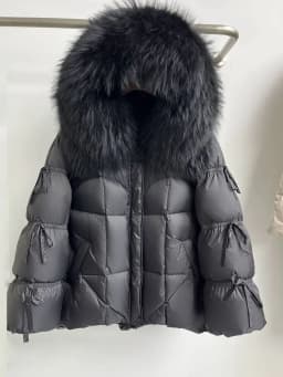 Lagabogy 2026 Big Natural Fox Fur Puffer Jacket New Winter Clothes Women Thick Warm White Duck Down Coat Female Real Fur Parker