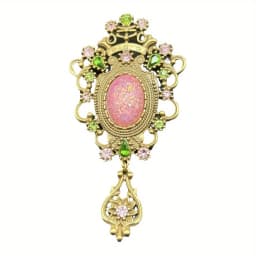 Cross-border Luxury Palace Baroque Large Gemstone Brooch Vintage Style Men's and Women's Coat Coat Brooch Accessories