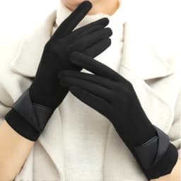 Fashion Winter Padded Warm Gloves Elegant Solid Color Suede Can Touch Screen Riding Ski Gloves for Women