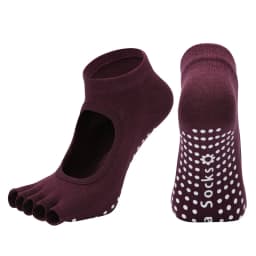 Women Backless Five Toe Yoga Socks Non-Slip Cotton Ladies Dance Ballet Socks Open Half Breathable Fitness Sport Sock for Pilates