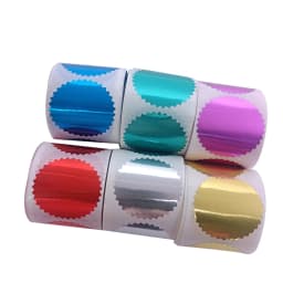 50mm Gear Sticker Concave Convex Printing Metallic Glossy Embossing Stamp Sticker Gift Package Sealing Sticker Scrapbook Sticker