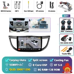 Android 16 Carplay Auto Car Radio Multimedia Player For Honda CRV CR-V 2012-2016 WIFI+4G DSP Autoradio Stereo 2din Head Unit
