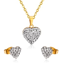 Simple серьги Cubic Zirconia Pendant Necklace Earrings Set Korean Style Stainless Steel Jewelry Set for Women Wedding Wholesale