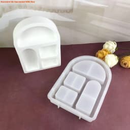 E06E Innovative Arched House Silicone Moulds For Casting Mini House Christmas Decorations And Creative Resin Crafts