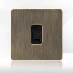 Retro Metal Brushed Antique Stainless Steel Push Button Switch Panel UK 13A Socket with USB Phone Charging for Home Improvement