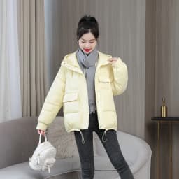 Fashionable Autumn Winter Candy Colored down Cotton Jacket Women's Korean Style Short Loose Hooded Student Cotton Coat Trendy