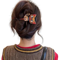 Cartoon Cat Shape Barrettes Creative Vintage Cute Gripper For Women Girls Student Pan Hair Low Ponytail Fixed Twist Clip 1pc