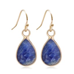 Waterdrop Natural Stone Dangle Labradorite Earrings for Women Newly Designed Female Daily Wear Wholesale Dropshiping