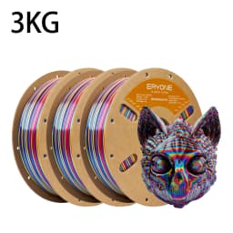 ERYONE 3KG PLA Silk Twist Rainbow Premium Shiny Filament 3D Print, Multicolor, PLA Silk Twist Rainbow Filament, 1KG/Spool