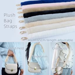 New 1 Pc Winter Plush Bag Straps Replacement Underarm Furry Bag Handles Shoulder Crossbody Hand-held Bags Straps Accessories