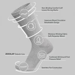 Men's Diabetic Socks Non‑Binding Top Loose Cuff, Seamless Breathable Comfort Socks for Swollen Feet & Blood Circulation Support