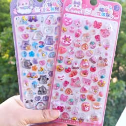 1 pc/4 pcs Kawaii Fruit Dessert Animals Sweet 3D Relief Stickers Scrapbooking Diy Journal Cute Stationery Sticker School Gift