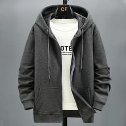 2023 Men Zip Oversized Hoodie Plus Sized Fleece Hood Long Sleeve Top Male Sweatshirt Zipper Loose Baggy Big Size Plus Large 12XL