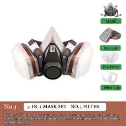 6200 Half Face Full Set Respirator Dust Gas Mask Dual Filtering Box For Chemical Painting Spraying Polishing Work Protection