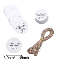 100pcs Vintage Round Paper Gift Tags Blank Thank You And Handmade Labels On The Back For Small Business Packaging With Twine
