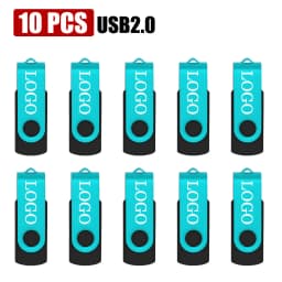 10pcs/lot USB 2.0 USB Flash Drive Flash Memory Card 32GB Pendrive 64GB Usb Stick 4GB 8GB 16GB Memory Stick U Disk Free Logo