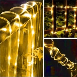 Solar Rope Lights Solar LED Light Path Deck Outdoor Garden Solar String Lights Waterproof Outdoor Lighting Strips 8 Light Modes