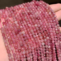 Natural Pink Opal Stone Beads Faceted 2mm 3mm 4mm Round Loose Beads Diy Bracelet Necklace Jewelry Making Accessories