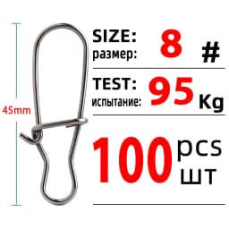 DNDYUJU 100pcs Fishing Nice Hooked Snap Pin Stainless Steel Fishing Barrel Swivel Lure Connector Fishing Accessories Sea