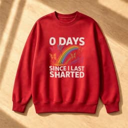 Rainbow Butterfly Shart Pun Men Humor Graphic Pullover Top 0 Days Since Meme Sweater Casual Hangout Wear Hoodie