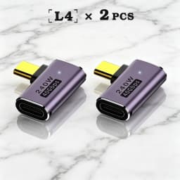 UGOURD 40Gbps Extension Cable Adapter USB C Male to USB C Female Adapter Angled Type C to C Converter 240W With Indicator Light