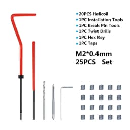 XCAN Thread Repair Kit M3 M4 M5 M6 M8 M10 M12 M14 Screw Thread Inserts For Restoring Damaged Threads Repair Tools Drill Bit
