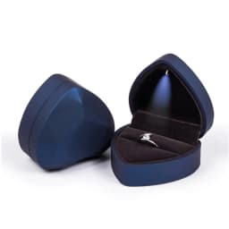 New in LED Light Jewelry Box Ring Earrings Earnail Pendant Organizer Imitation Leather Velvet Decorative Gold Frame Storage Box
