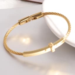Trendy Braided Wire Bracelet with Metal Bar Accent - Durable Magnetic Lock Jewelry for Men & Women