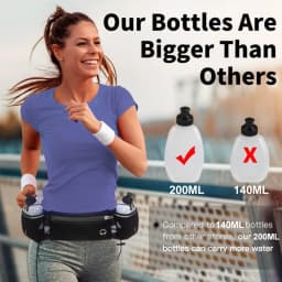 1PCS Running Belt with Water Bottles, Fanny Pack Fits 7 Inches Phones, Waist Pack for Running Hiking Climbing