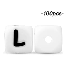 100Pcs 12mm Letter Silicone Beads for DIY Name Jewelry Making Bracelet Necklace Beaded Pen Accessories Keychain Beads Craft