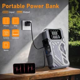 PAIVIROKU 5-in-1 Jump Starter with Air Pump 5000APeak Starter 150PSI Digital Tire Inflator Car Battery Jump Starter Power Bank