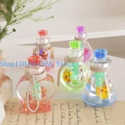 Epoxy Resin Drift Bottle Mold Heart Shaped Wishing Bottle Pendant Mold Night Light Keychain Jewelry Making Silicone Mold