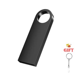 Free Custom Logo USB Flash Drive Pen Drive 8GB 16GB 32GB 64GB 128GB Metal Pendrive Card Memory Stick Drives U Disk with Key Ring