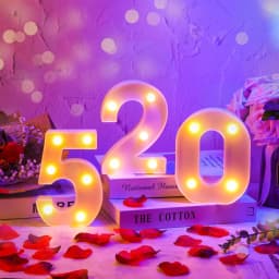1pc 6.3inch Decorative LED Lamp White Plastic Marquee Number Light up Sign Neon For Home Wedding Party Birthday Holiday Decor