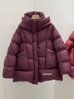 Janveny 2026 New Winter Thickened Puffer Down Jacket Women Warm Hooded Medium Length Loose Solid Color 90% White Duck Down Coat