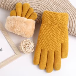 Female Winter Warm Knitted Full Finger Gloves Men Solid Woolen Touch Screen Mittens Women Thick Warm Cycling Driving Gloves H46