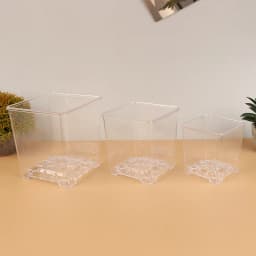 1Pc S/M/L Highly Transparent Flower Pot Plant Nursery Pots Acrylic Orchid Decorative Square for Plants Garden Orchids