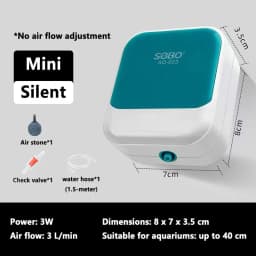 Aquarium Oxygen Air Pump Fish Tank Adjustable Air Volume High Power Oxygenator Air Compressor Aerator 220v