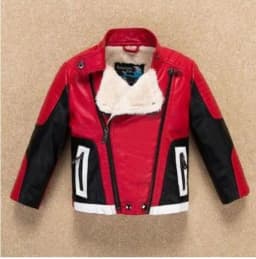 Handsome Cool Design Boys Leather Motor Jacket For Autumn Spring Kids Warm Coat Bomber Baby Toddler Winter Clothes