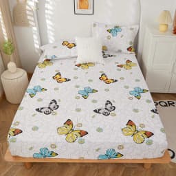 1 piece of bed sheet for bedroom 100%Polyeste Elastic Band Around bedding Fitted Sheet Only (excluding pillowcases)
