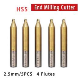 CHSYX High Quality 1.0-3.0mm HSS Titanium End Milling Cutter Engraving Edge Cutter CNC Bits End Mill for Key Cutting Machine