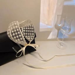 Flower and Grass Ballet-Style Lace Ribbon Tied Hair Band Cute and Sweet Headscarf Thin Headwear for Female