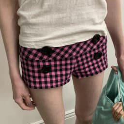 Coquette Black Pink Gingham Low Waist Hot Pants Women Double Decor Buttons Bodycon Mini Shorts Retro Streetwear Bottom