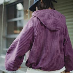Maden Women's Oversized Half Zip Hoodie Utility Sports Sweatshirt Purple Plaid Lightweight Long Sleeve Pullover For Spring