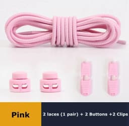 New1 Pair No Tie Shoelaces 1 Second Fast Round Plastic Lock Elastic Shoelace Suitable for All Sports Shoes Accessories Lazy Lace