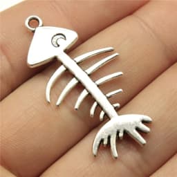 20pcs Fish Bone Charms For Jewelry Making Antique Bronze Silver Color Pendants DIY Crafts Making Findings Handmade Jewelry