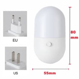 Energy Saving 3W Night Light Plug-in LED Socket Lamp Indoor Lighting Bedroom Night Bedside Lamp US/EU Two-color